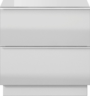ТВ шкаф Хелио с 2 чекмеджета с дължина 50 см бял мат и бяло стъкло