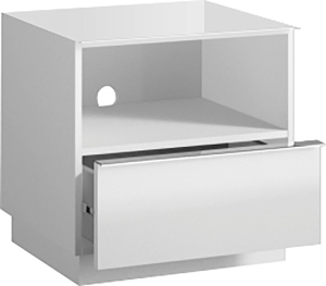 ТВ шкаф Хелио с 1 чекмедже и ниша с дължина 50 см черен мат и сиво стъкло