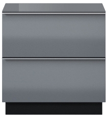 ТВ шкаф Хелио с 2 чекмеджета с дължина 50 см черен мат и сиво стъкло