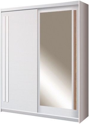 Гардероб Ефект с 2 плъзгащи врати и огледало бор андерсен с дължина 150, 175 и 200 см