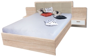 Легло Ефект в комплект с 2бр. нощни шкафчета дъб сонома и бор андерсен за матрак с размер 160/200 см