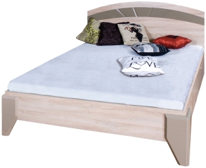 Легло Доме 2-1 в комплект с 2бр. нощни шкафчета дъб сонома и капучино гланц за матрак с размер 160/200 см
