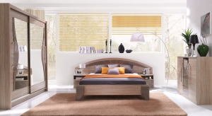 Легло Доме 2-1 дъб сонома и капучино гланц за матрак с размер 160/200 см