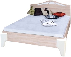 Легло Доме 2-4 в комплект с 2бр. нощни шкафчета дъб сонома и бял гланц за матрак с размер 160/200 см